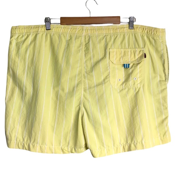 Tommy Bahama Yellow & White Striped Swim Trunk Shorts - Picture 2 of 6